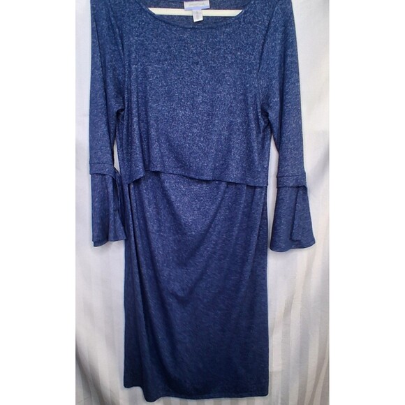 Motherhood Maternity Nursing Dress Heathered Blue Size L - Picture 4 of 14